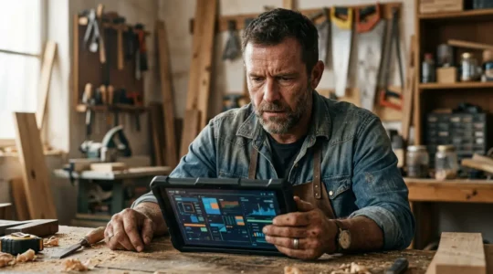 Artisan préparant la transition vers la facturation électronique obligatoire