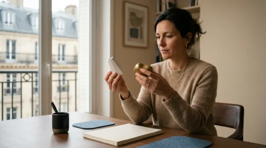 Professionnel indépendant face à un choix symbolique entre simplicité administrative et protection sociale