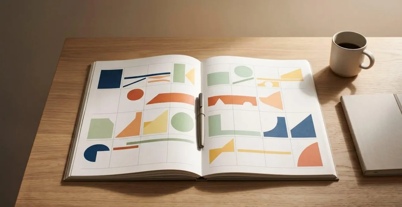 Vue aérienne d'un bureau avec calendrier annuel ouvert et jalons fiscaux marqués symbolisant la planification continue