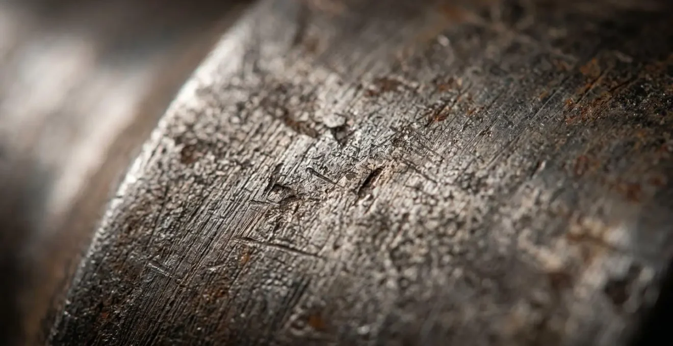 Gros plan sur la texture et les détails d'un équipement industriel montrant l'usure naturelle du temps