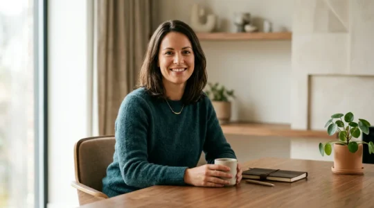 Entrepreneur confiant dans un bureau moderne symbolisant la protection patrimoniale et l'autonomie décisionnelle