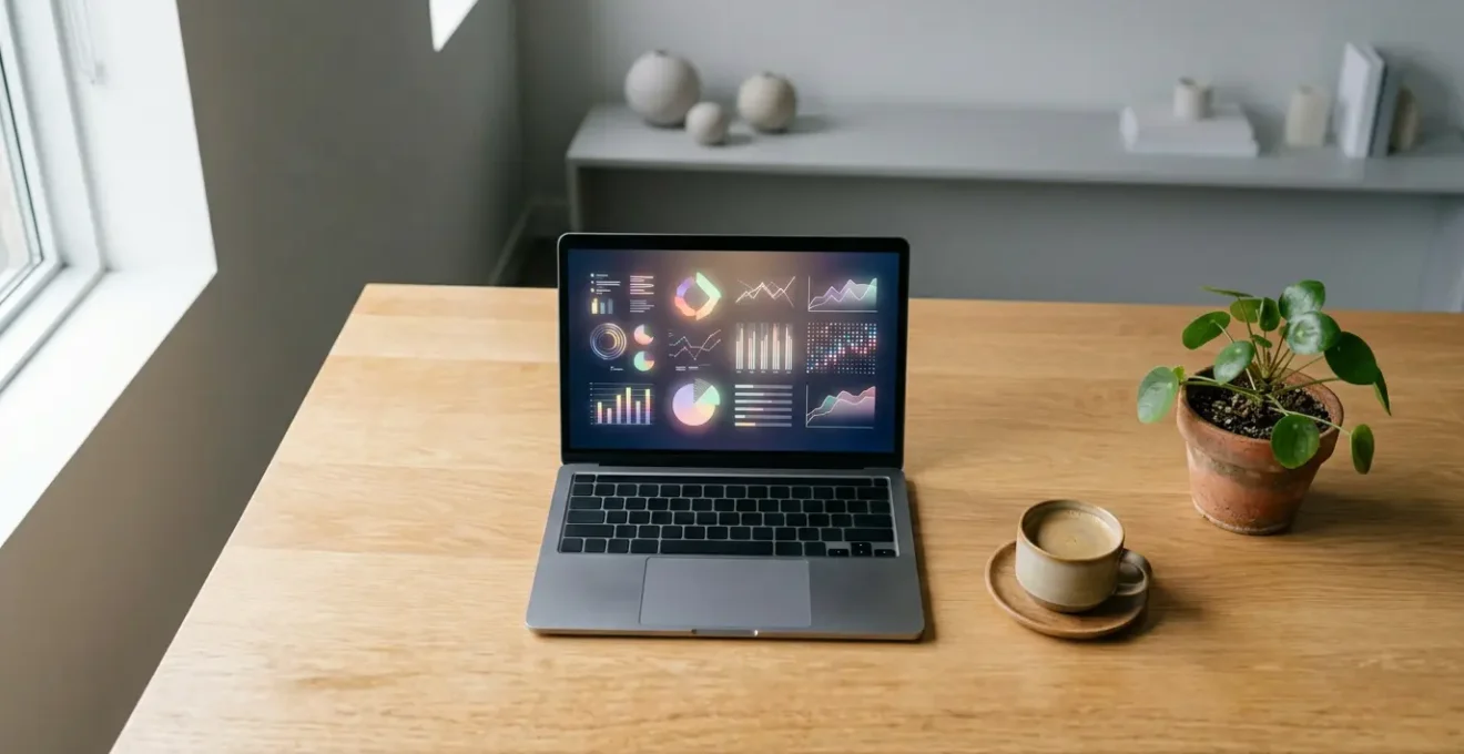 Tableau de bord financier moderne avec indicateurs de performance pour pilotage d'entreprise